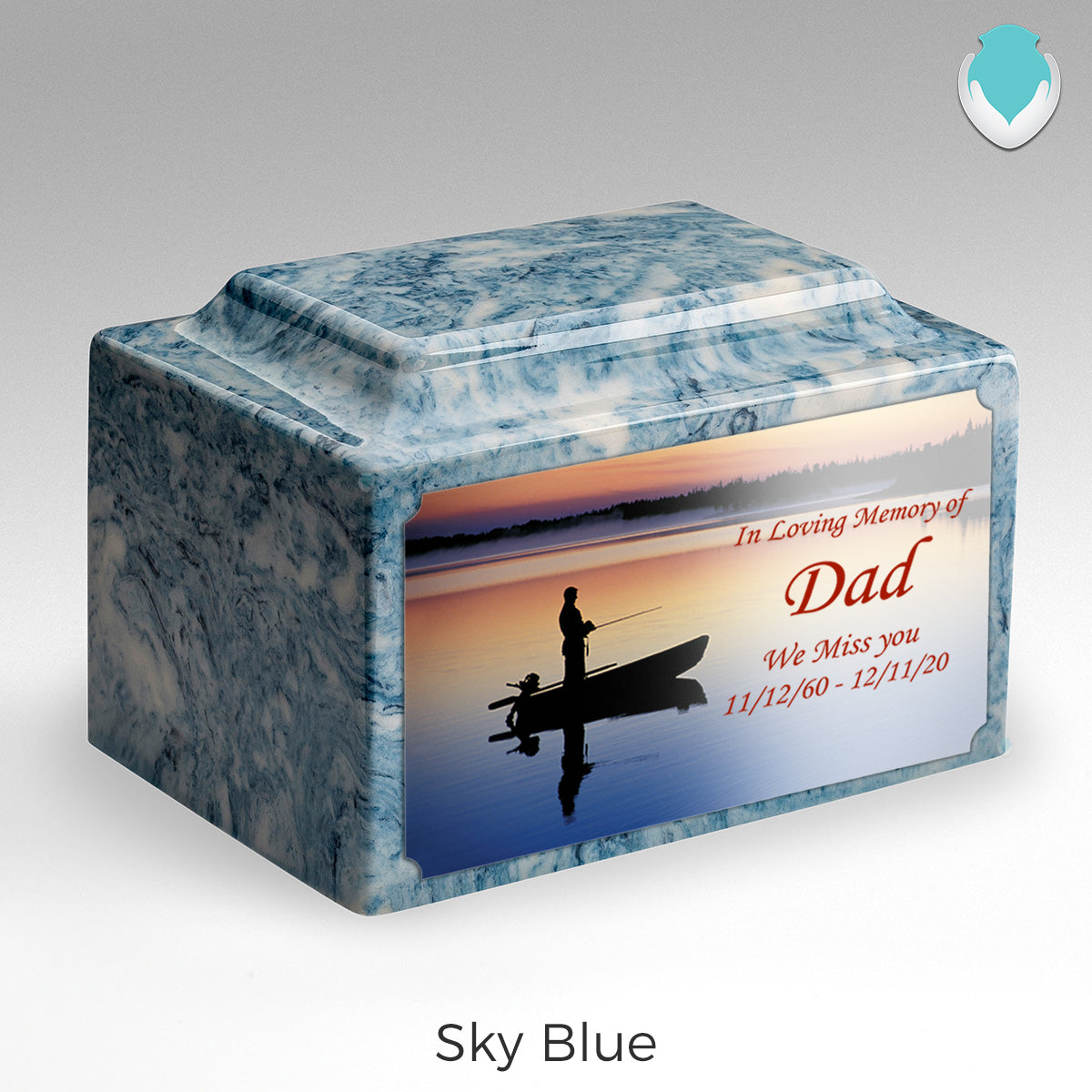 Adult Legacy Custom Printed Fishing Cultured Marble Urns by MacKenzie