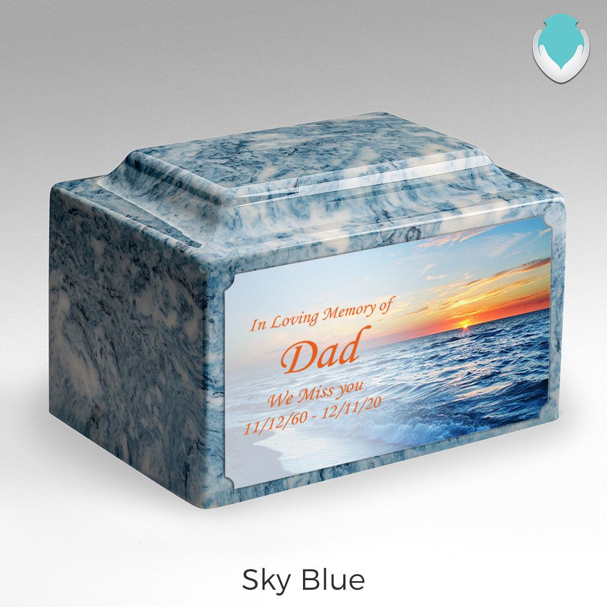 Adult Legacy Custom Printed Ocean Sunset Cultured Marble Urns by MacKenzie