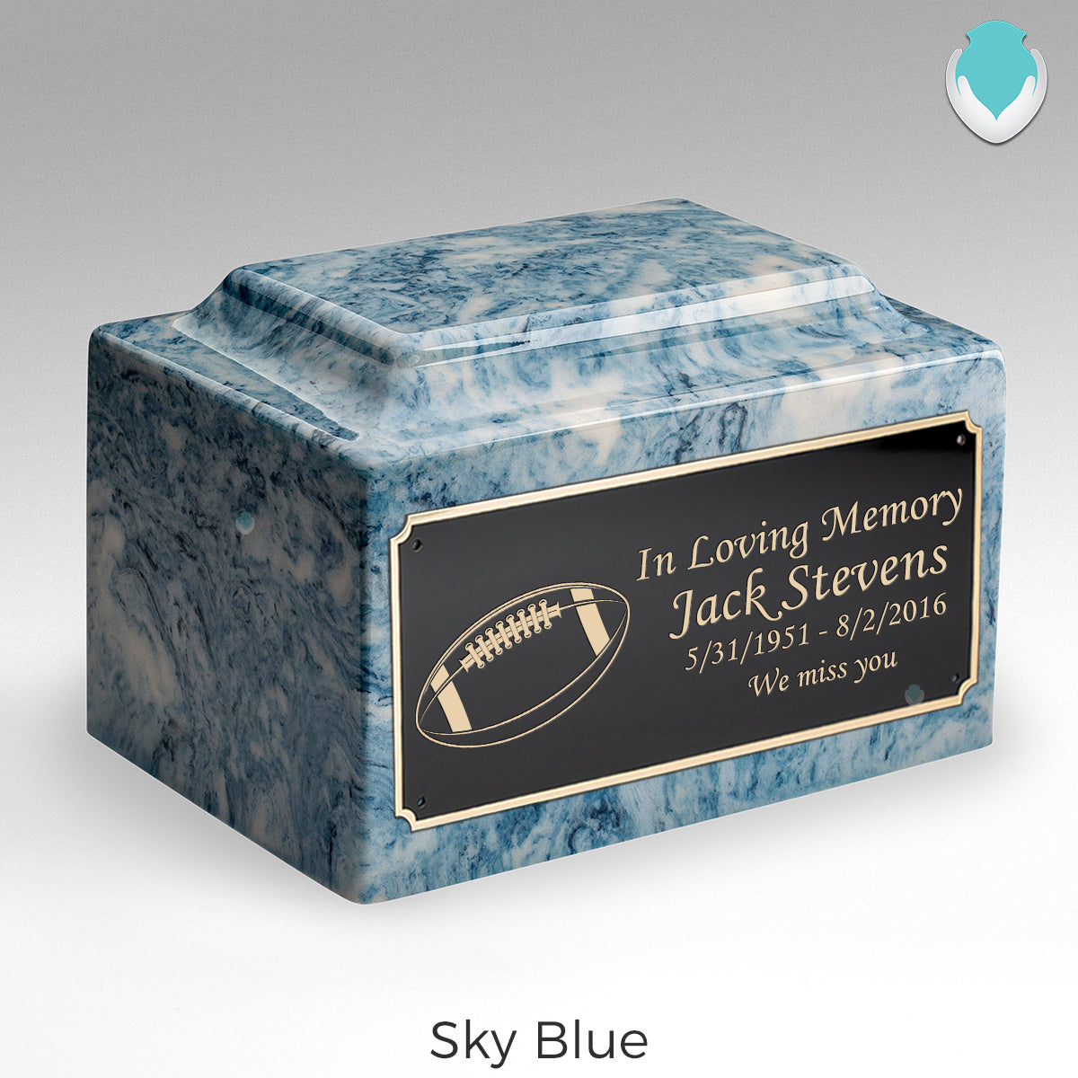 Adult Legacy Football Cultured Marble Urns by MacKenzie