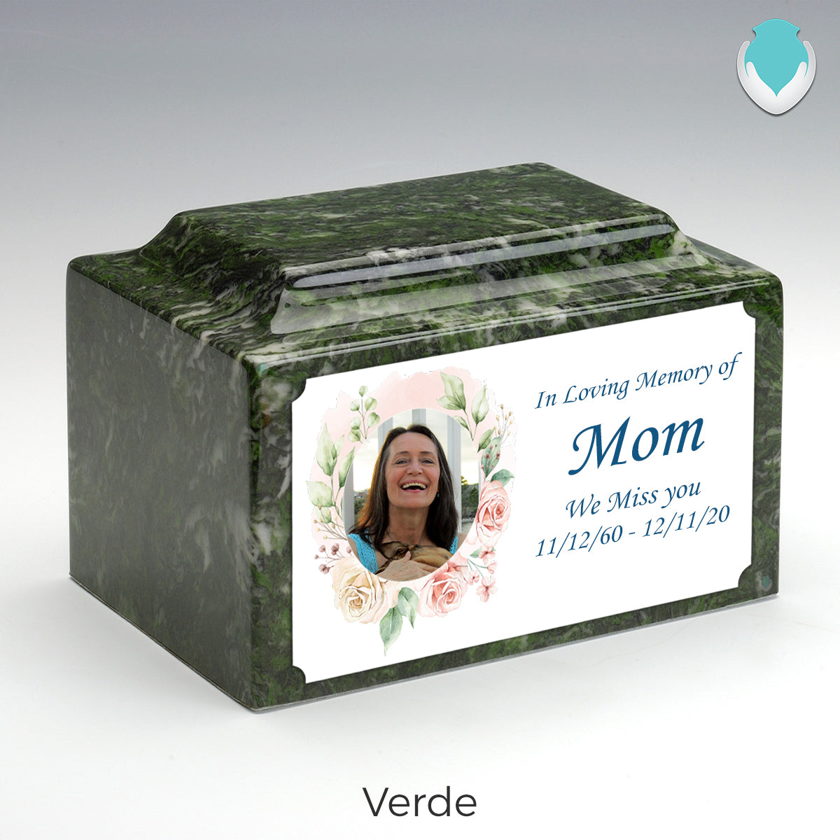 Adult Legacy Custom Printed Flower Photo Frame Cultured Marble Urns by MacKenzie