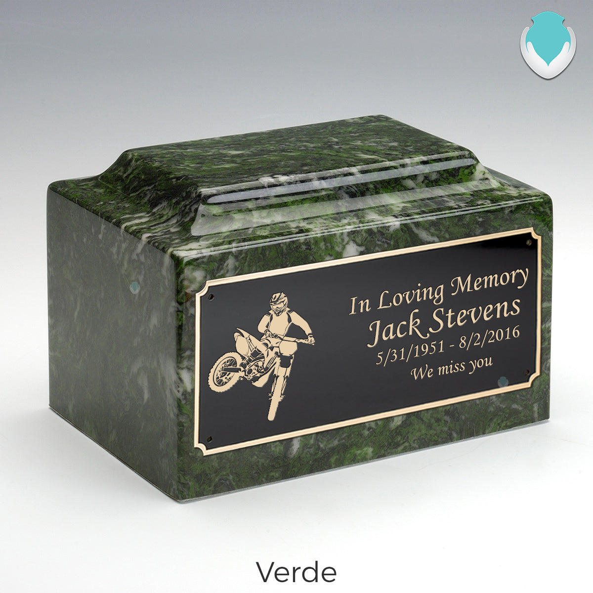 Adult Legacy Dirt Bike Cultured Marble Urns by MacKenzie