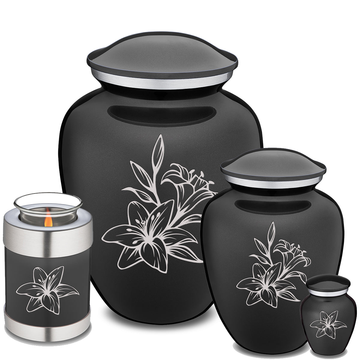 Keepsake Embrace Charcoal Lily Cremation Urn