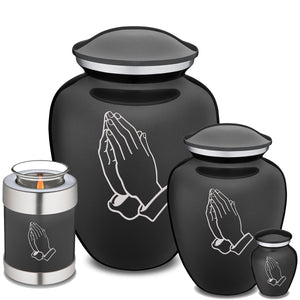 Medium Embrace Charcoal Praying Hands Cremation Urn