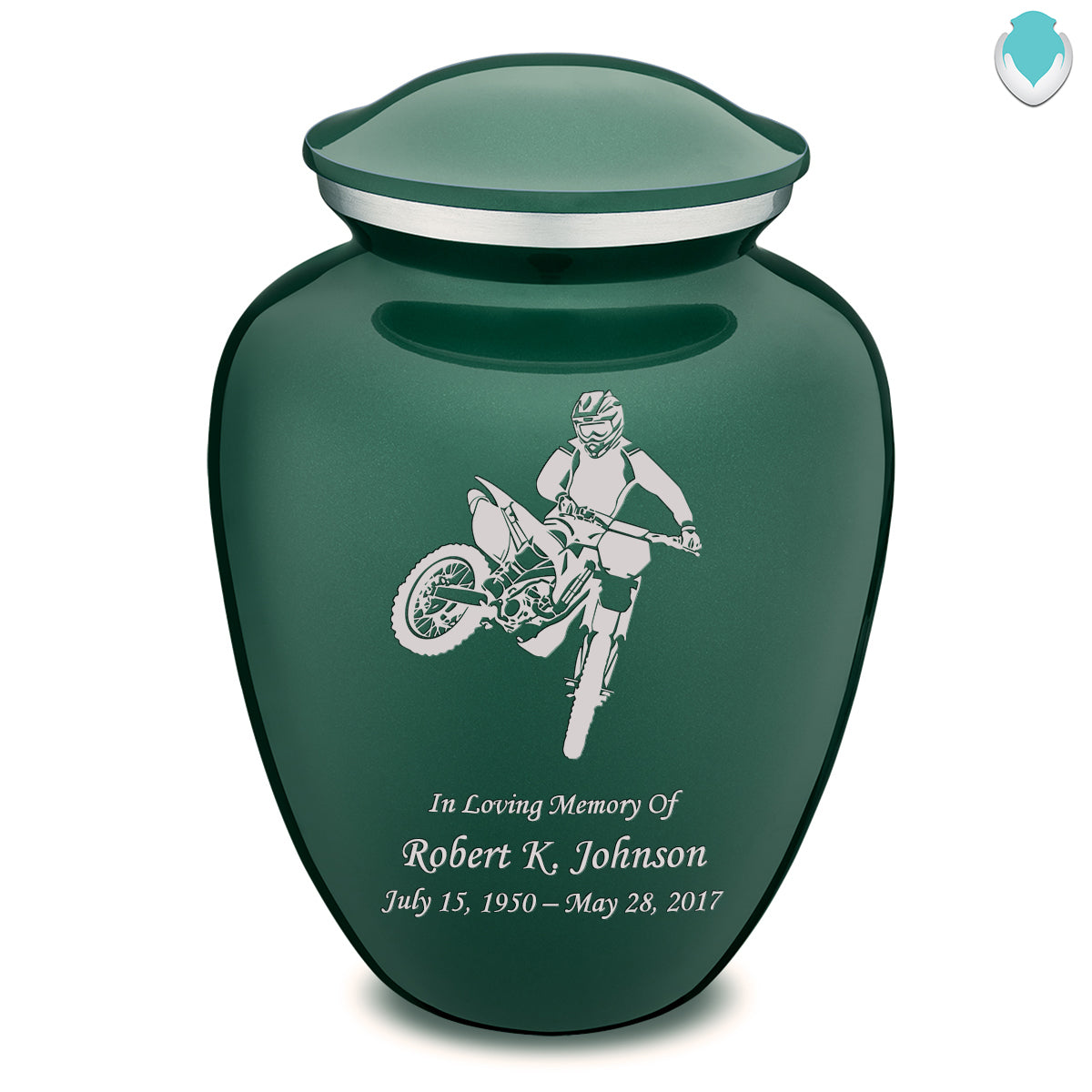 Adult Embrace Green Dirt Bike Cremation Urn