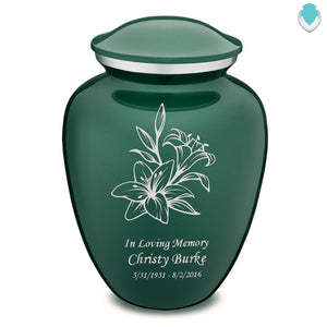 Adult Embrace Green Lily Cremation Urn