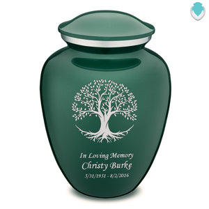 Adult Embrace Green Tree of Life Cremation Urn