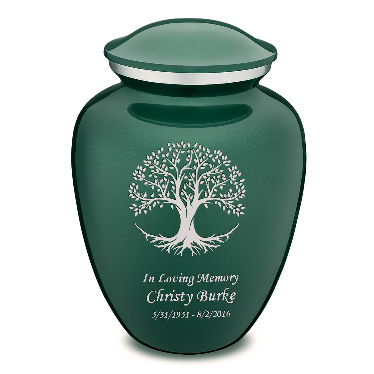 Adult Embrace Green Tree of Life Cremation Urn