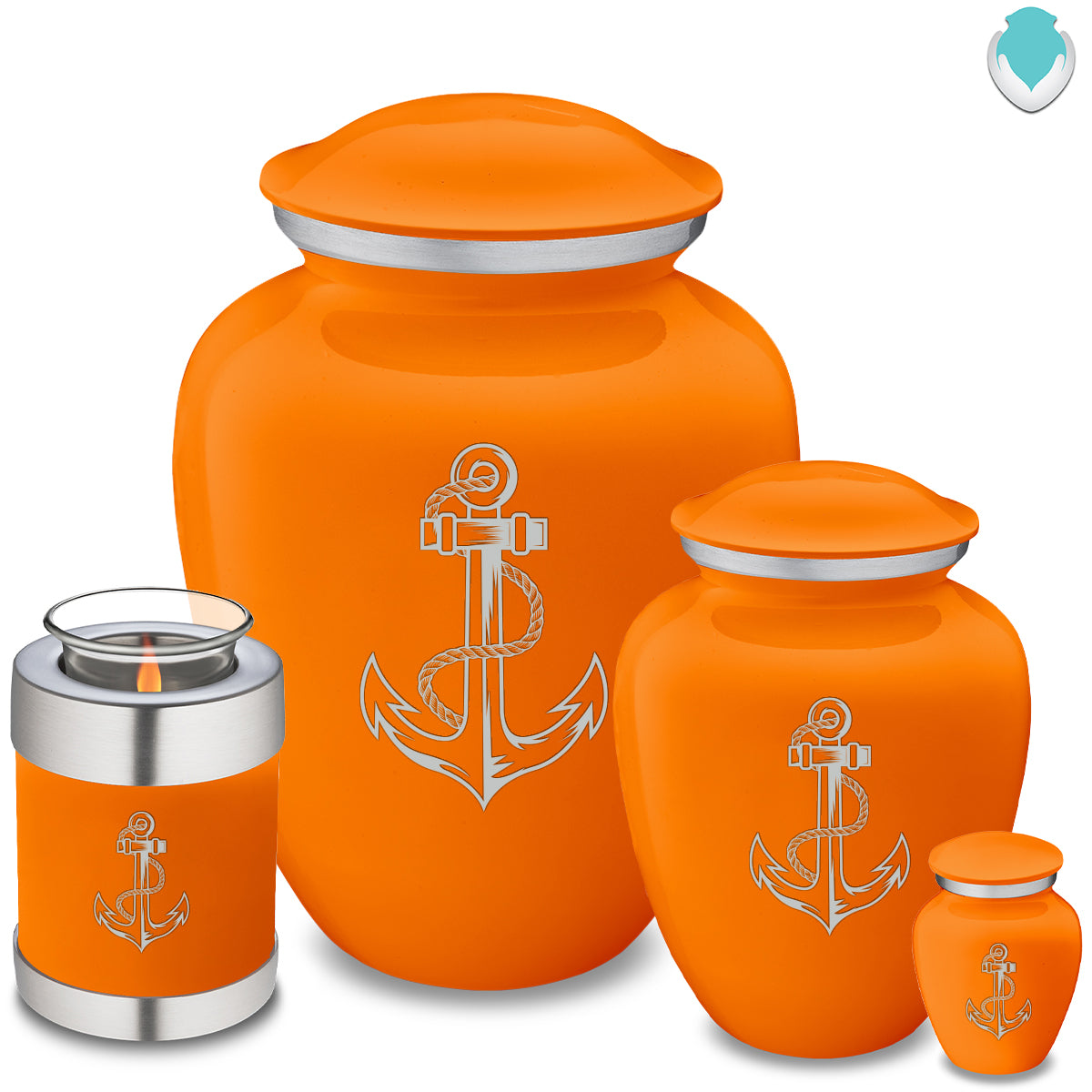 Adult Embrace Burnt Orange Anchor Cremation Urn