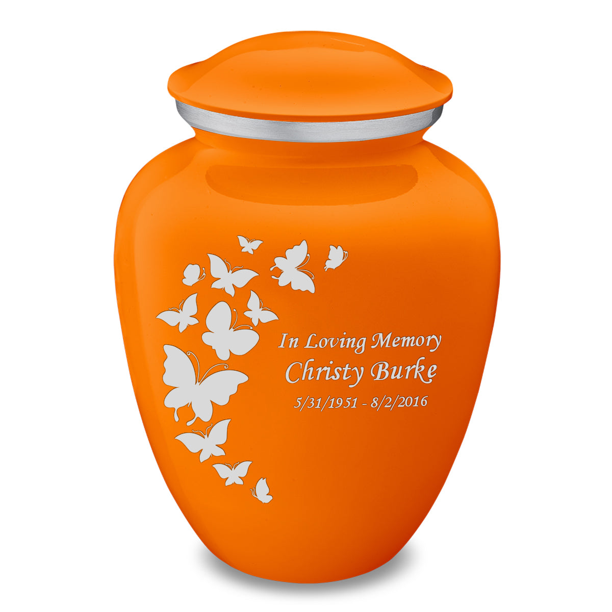 Adult Embrace Burnt Orange Butterfly Cremation Urn