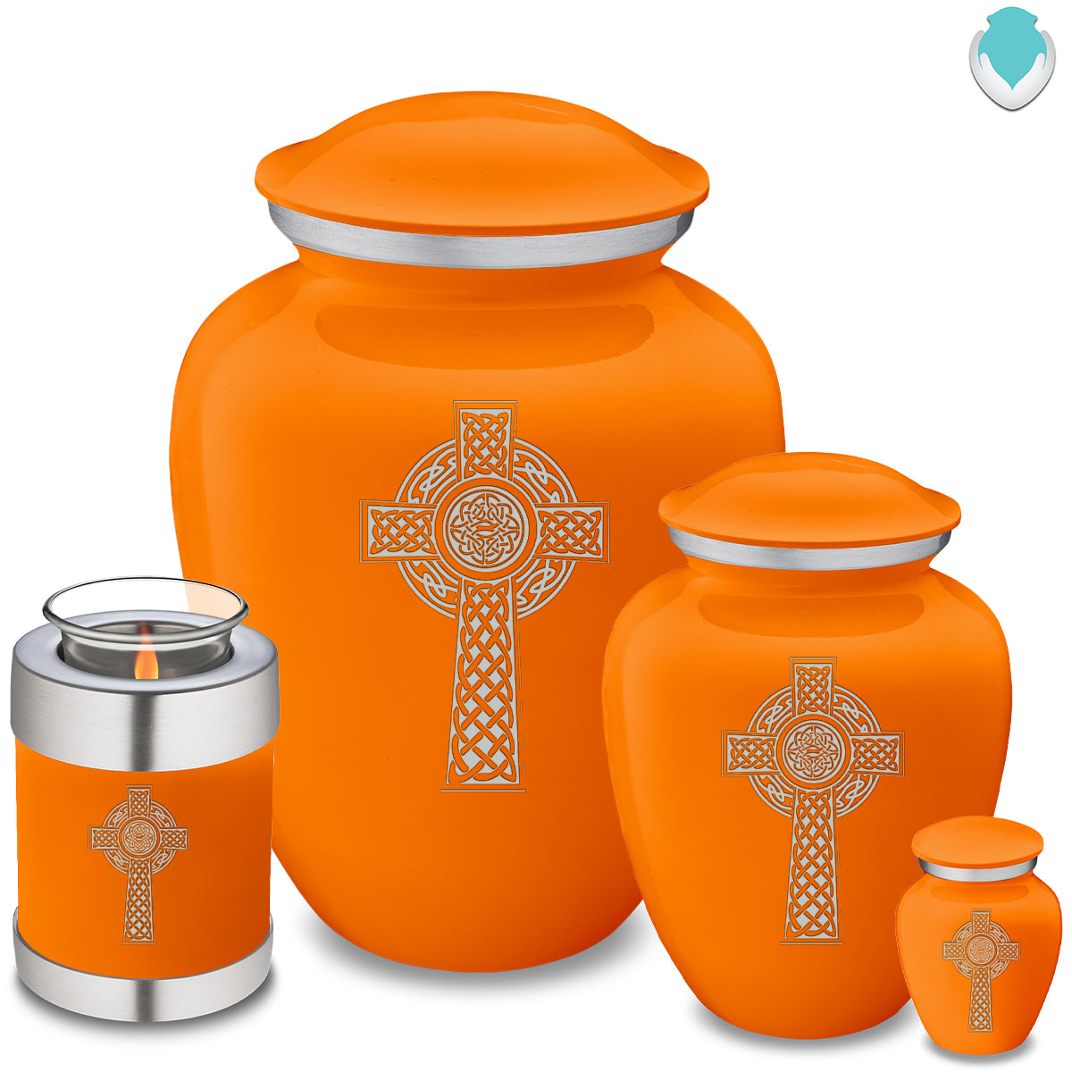 Adult Embrace Burnt Orange Celtic Cross Cremation Urn