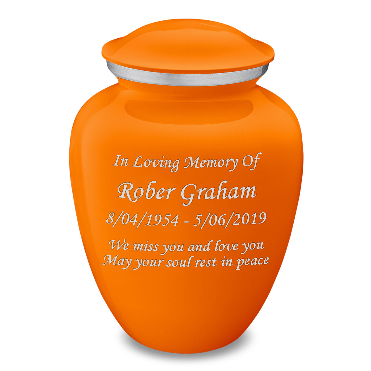 Adult Embrace Burnt Orange Custom Engraved Cremation Urn