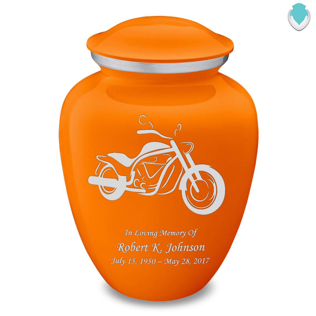 Adult Embrace Burnt Orange Motorcycle Cremation Urn