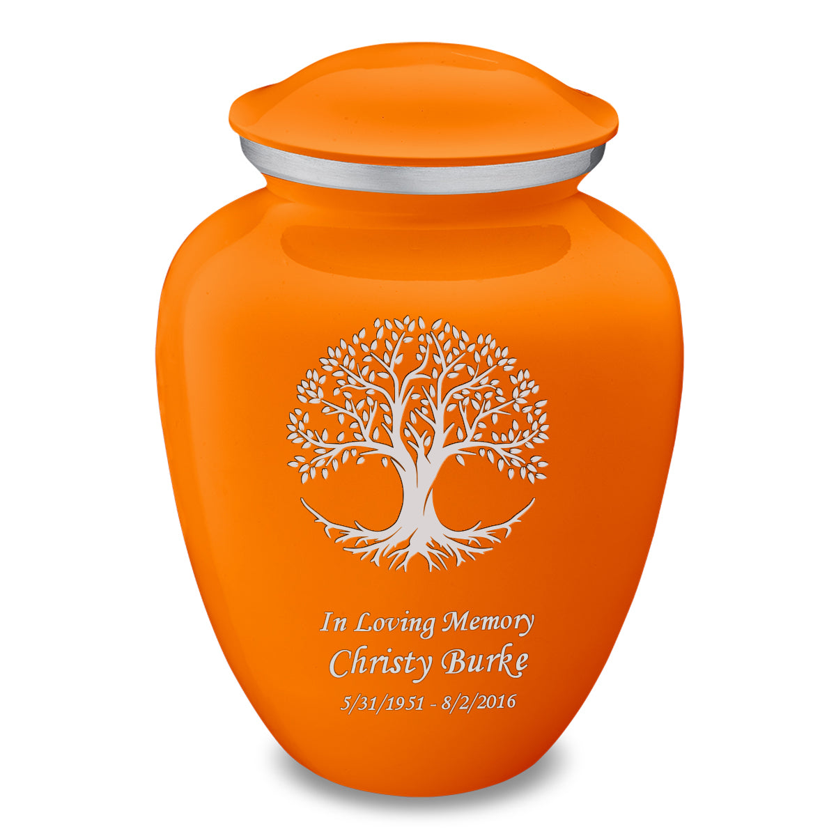 Adult Embrace Burnt Orange Tree of Life Cremation Urn