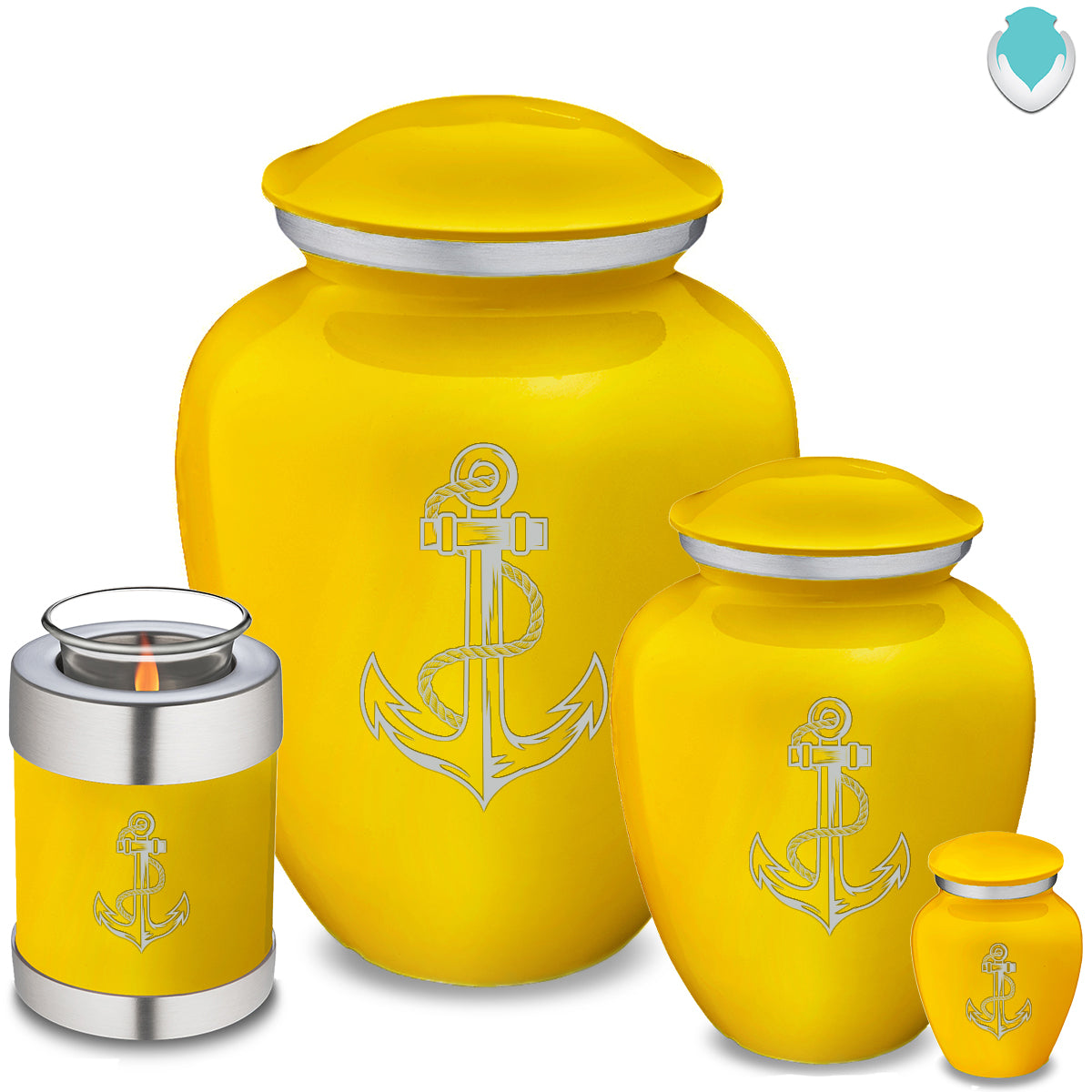 Adult Embrace Yellow Anchor Cremation Urn