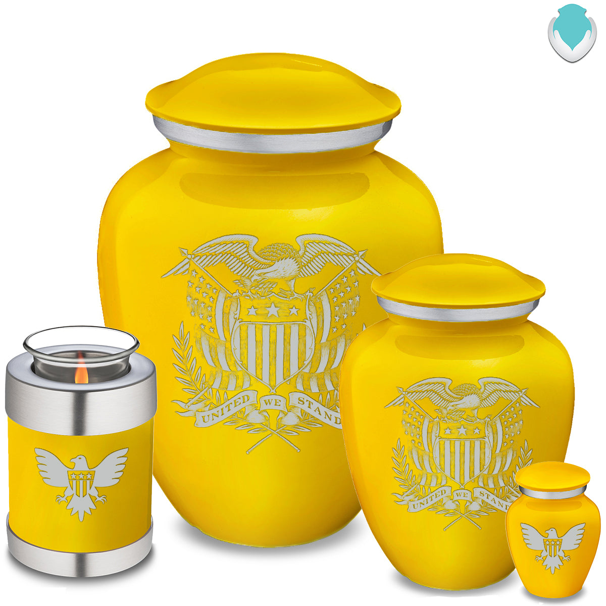Candle Holder Embrace Yellow American Glory Cremation Urn