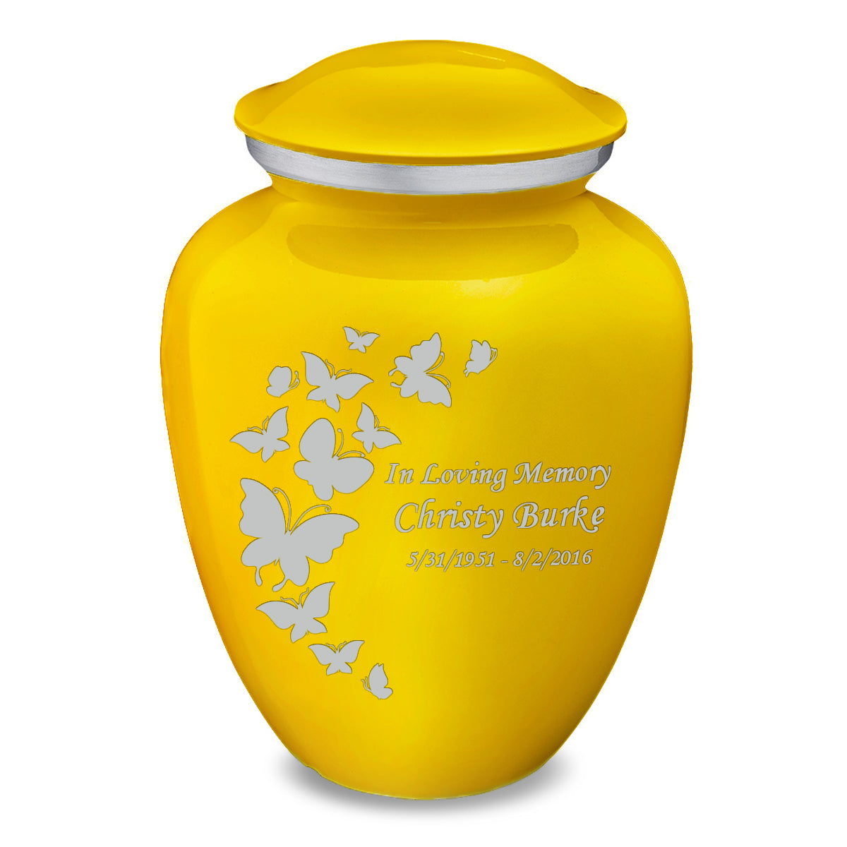 Adult Embrace Yellow Butterfly Cremation Urn
