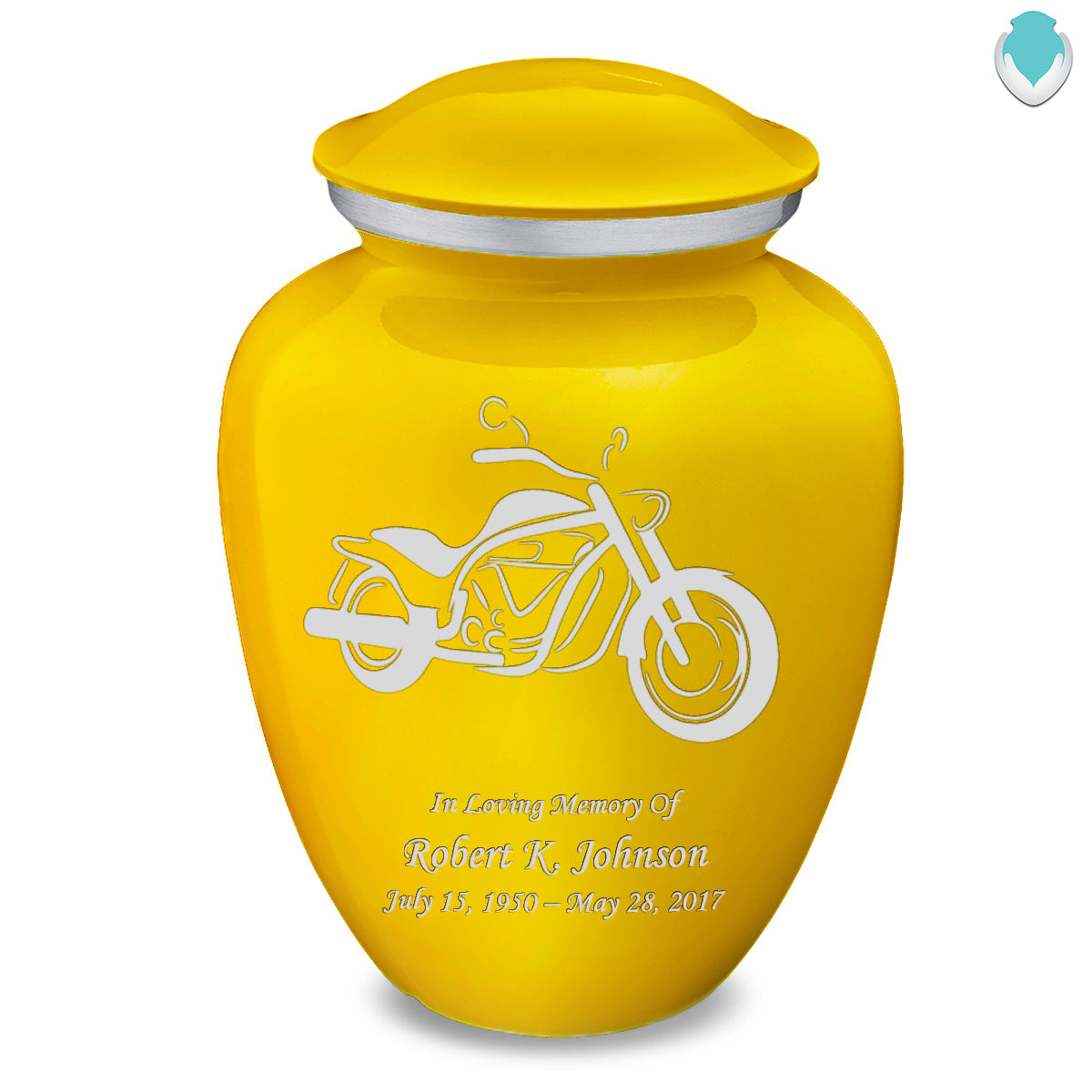 Adult Embrace Yellow Motorcycle Cremation Urn