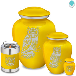 Keepsake Embrace Yellow Owl Cremation Urn