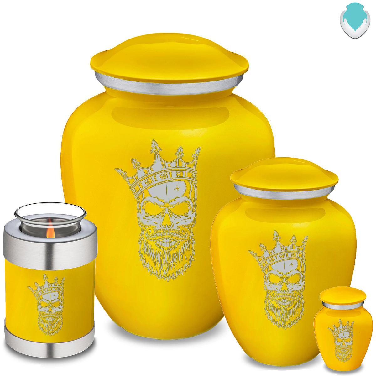 Adult Embrace Yellow Skull Cremation Urn