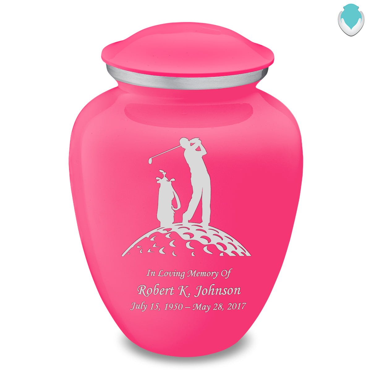 Adult Embrace Bright Pink Golfer Cremation Urn