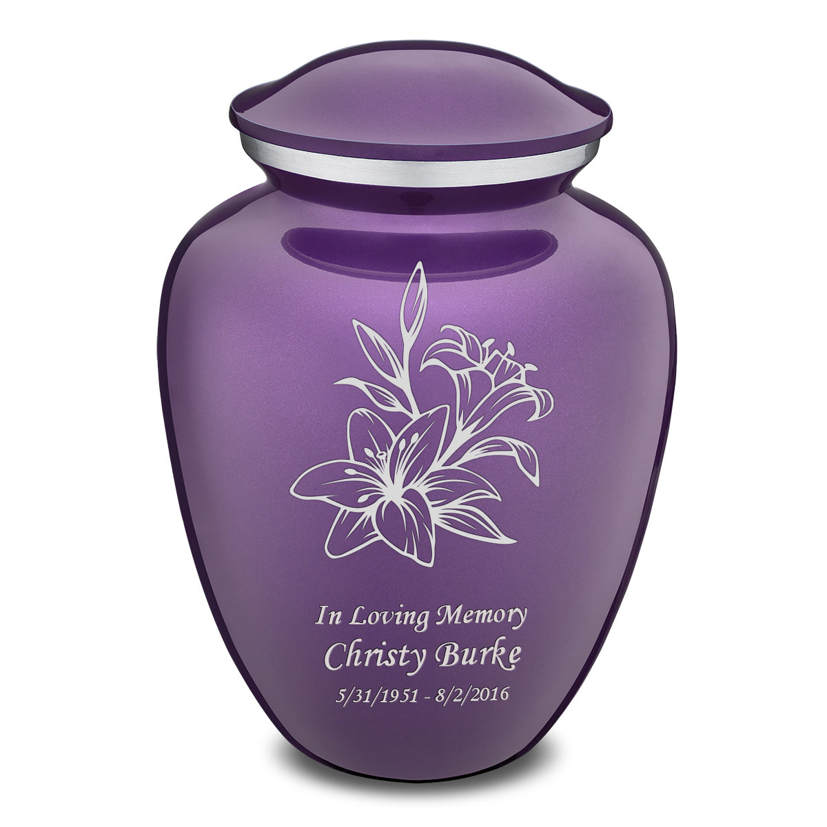 Adult Embrace Purple Lily Cremation Urn