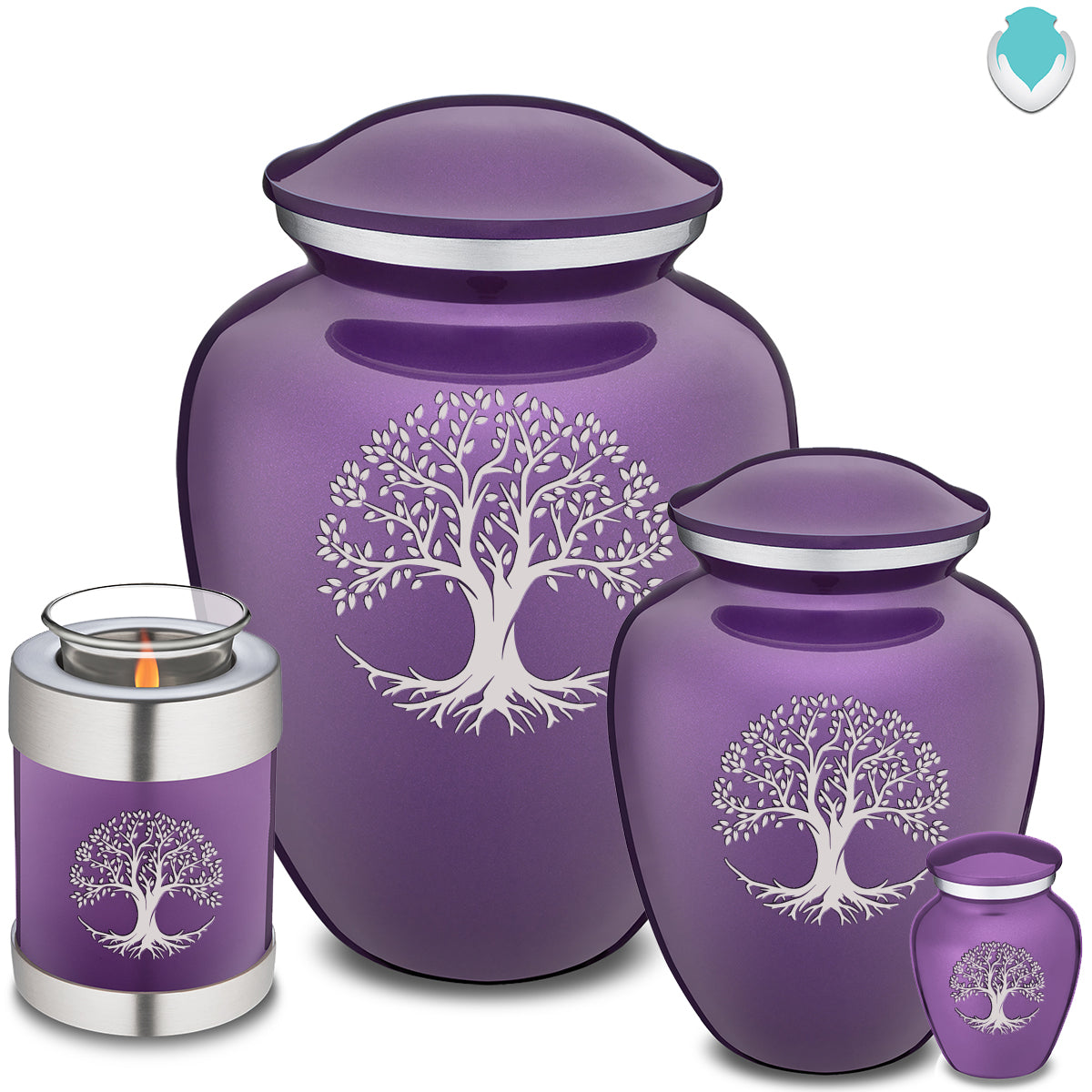 Candle Holder Embrace Purple Tree of Life Cremation Urn