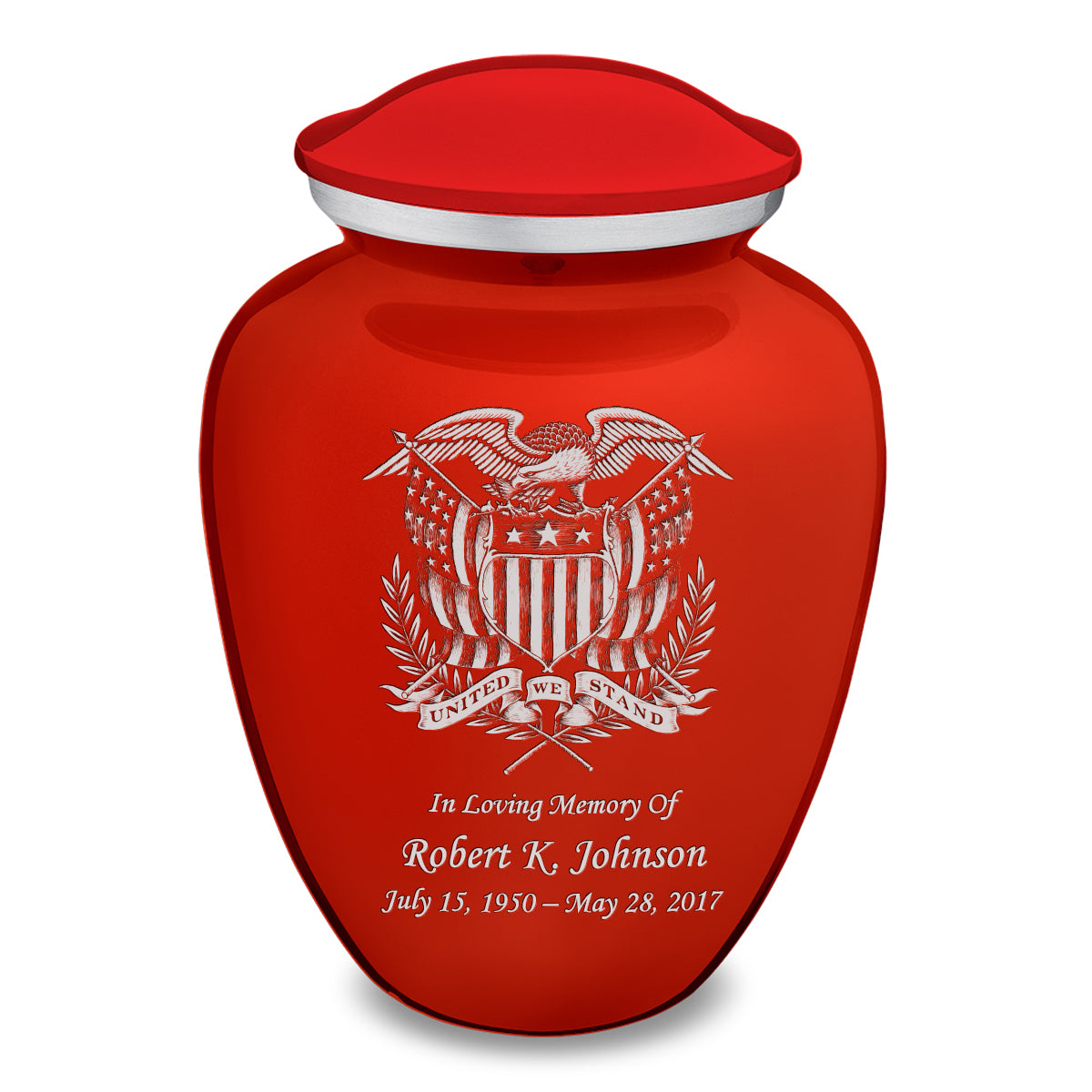 Adult Embrace Bright Red American Glory Cremation Urn