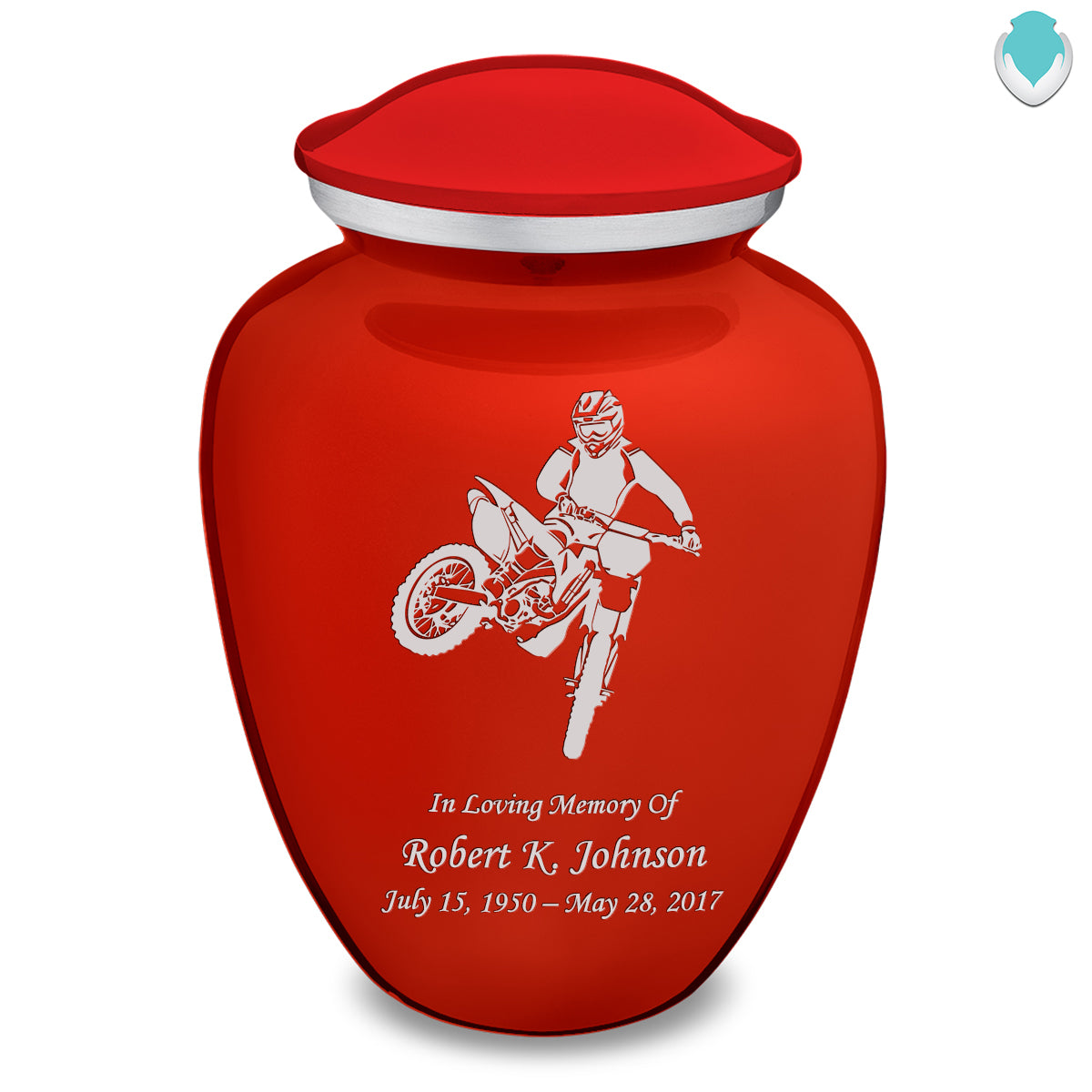 Adult Embrace Bright Red Dirt Bike Cremation Urn