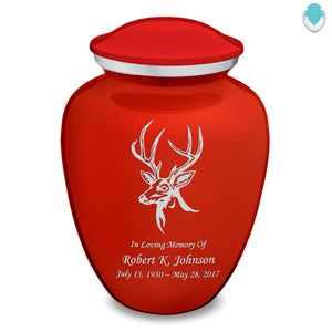 Adult Embrace Bright Red Deer Cremation Urn