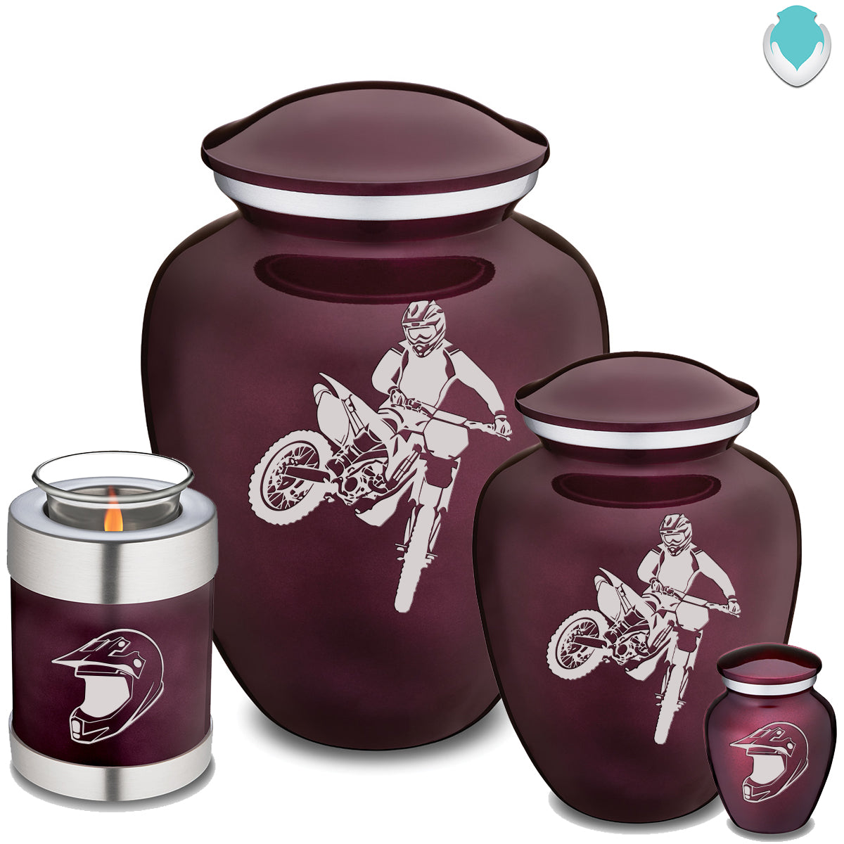 Keepsake Embrace Cherry Purple Dirt Bike Cremation Urn