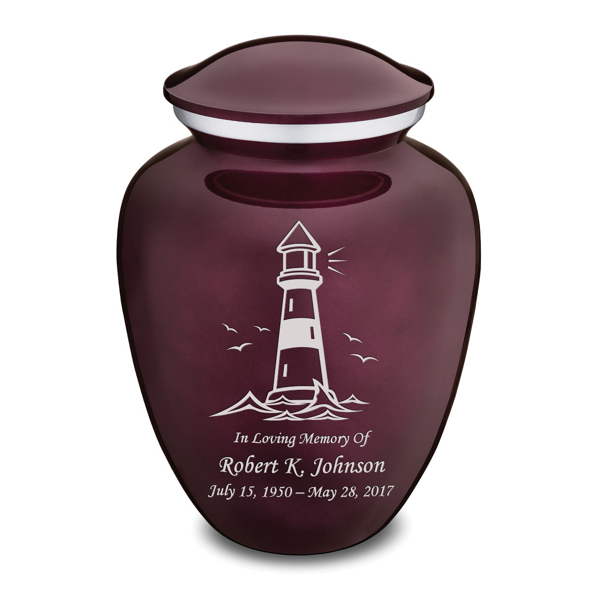 Adult Embrace Cherry Purple Lighthouse Cremation Urn