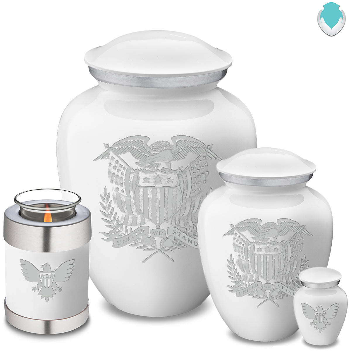 Keepsake Embrace White American Glory Cremation Urn