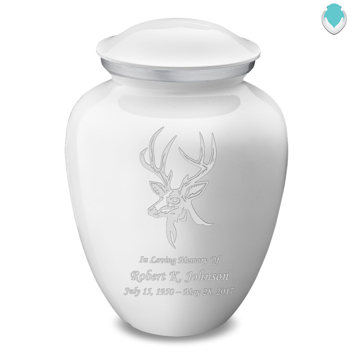 Adult Embrace White Deer Cremation Urn