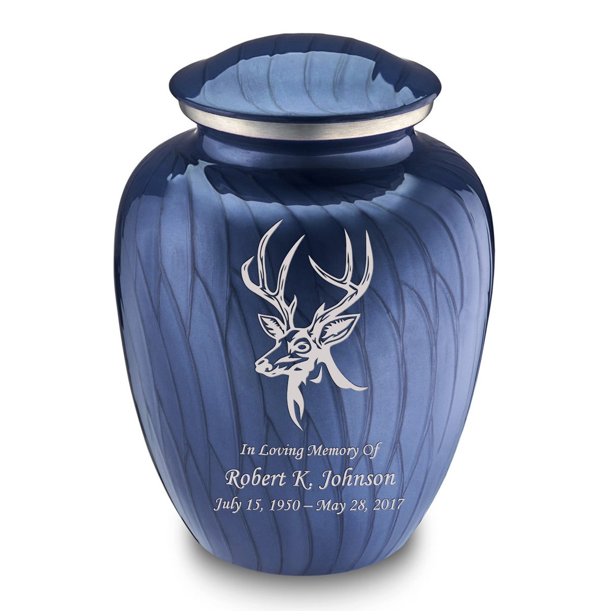 Adult Embrace Pearl Cobalt Blue Deer Cremation Urn