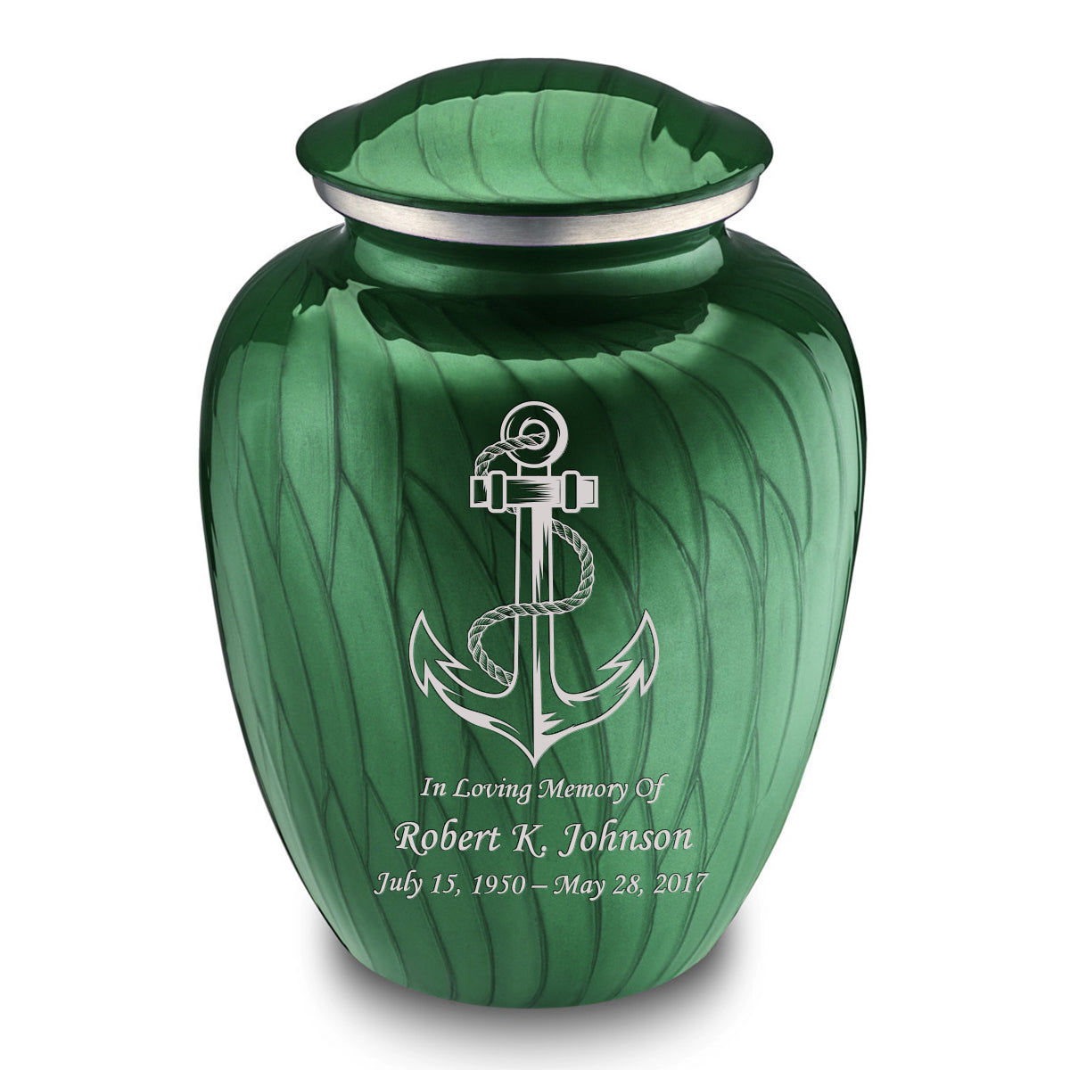 Adult Embrace Pearl Green Anchor Cremation Urn