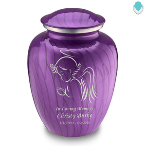Adult Embrace Pearl Purple Angel Cremation Urn