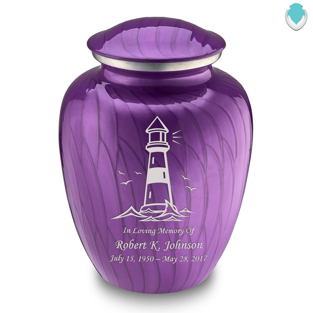 Adult Embrace Pearl Purple Lighthouse Cremation Urn