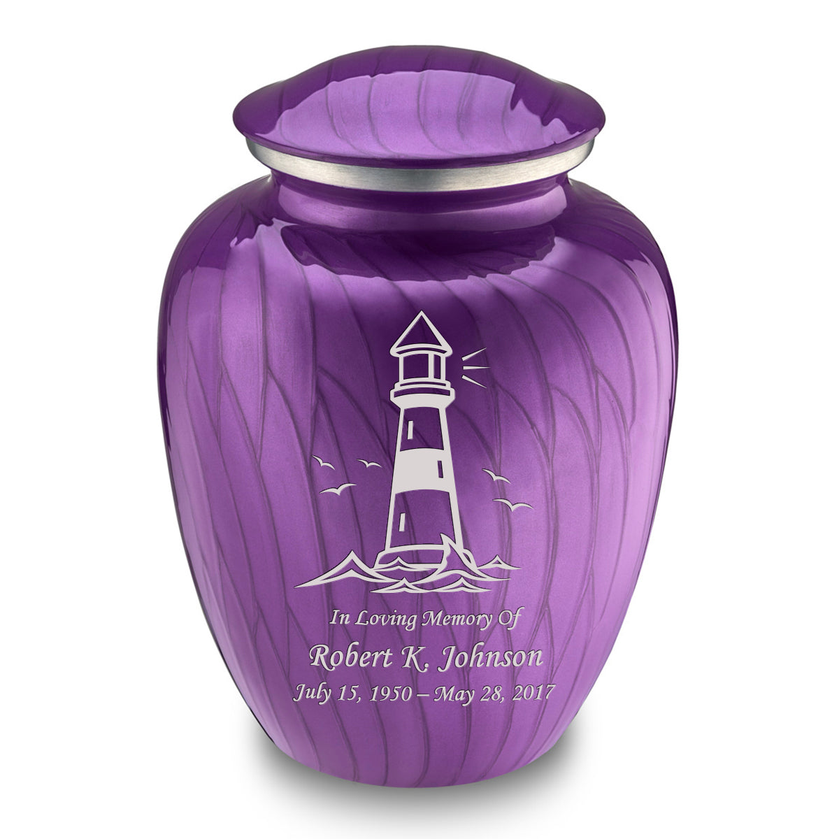 Adult Embrace Pearl Purple Lighthouse Cremation Urn