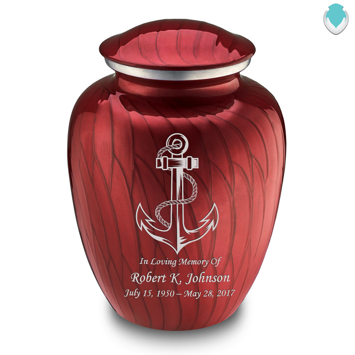 Adult Embrace Pearl Candy Red Anchor Cremation Urn