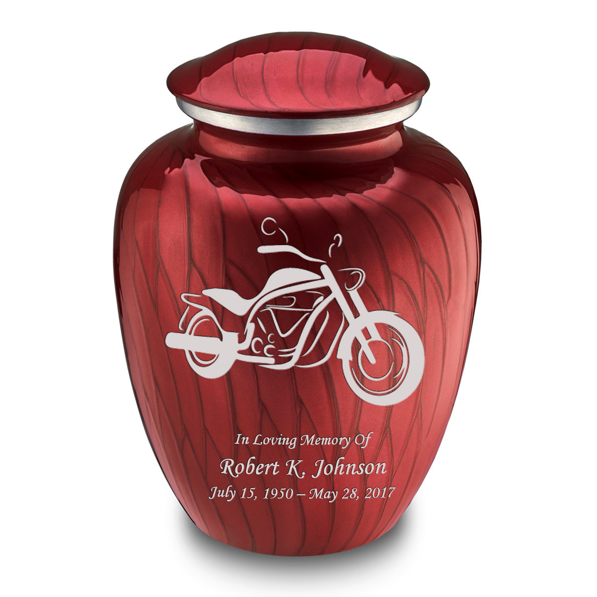 Adult Embrace Pearl Candy Red Motorcycle Cremation Urn