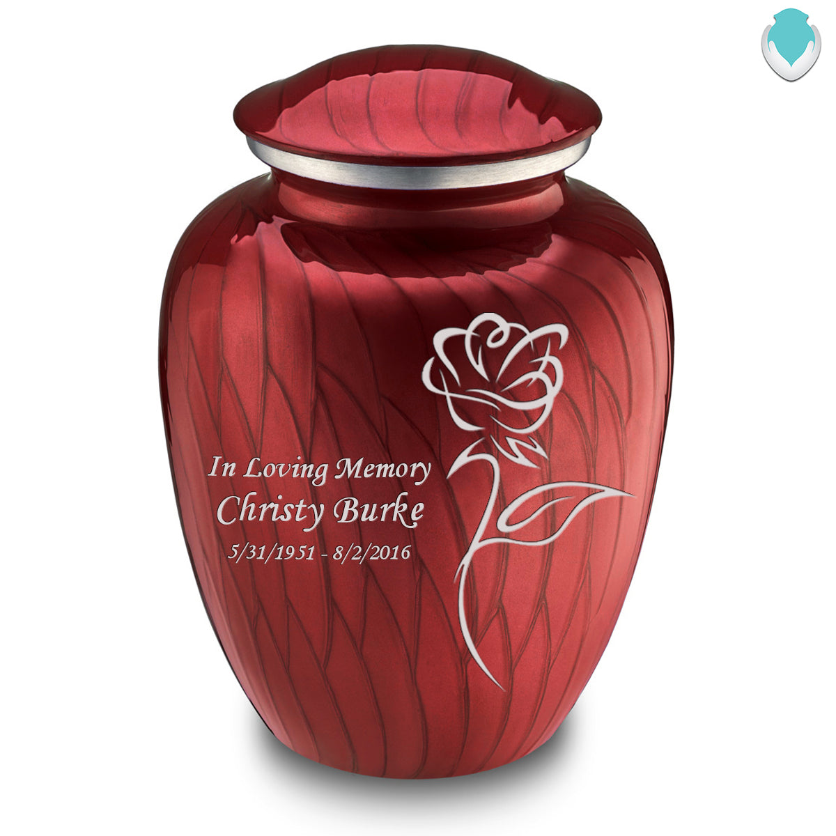 Adult Embrace Pearl Candy Red Rose Cremation Urn