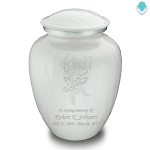 Adult Embrace Pearl White Deer Cremation Urn