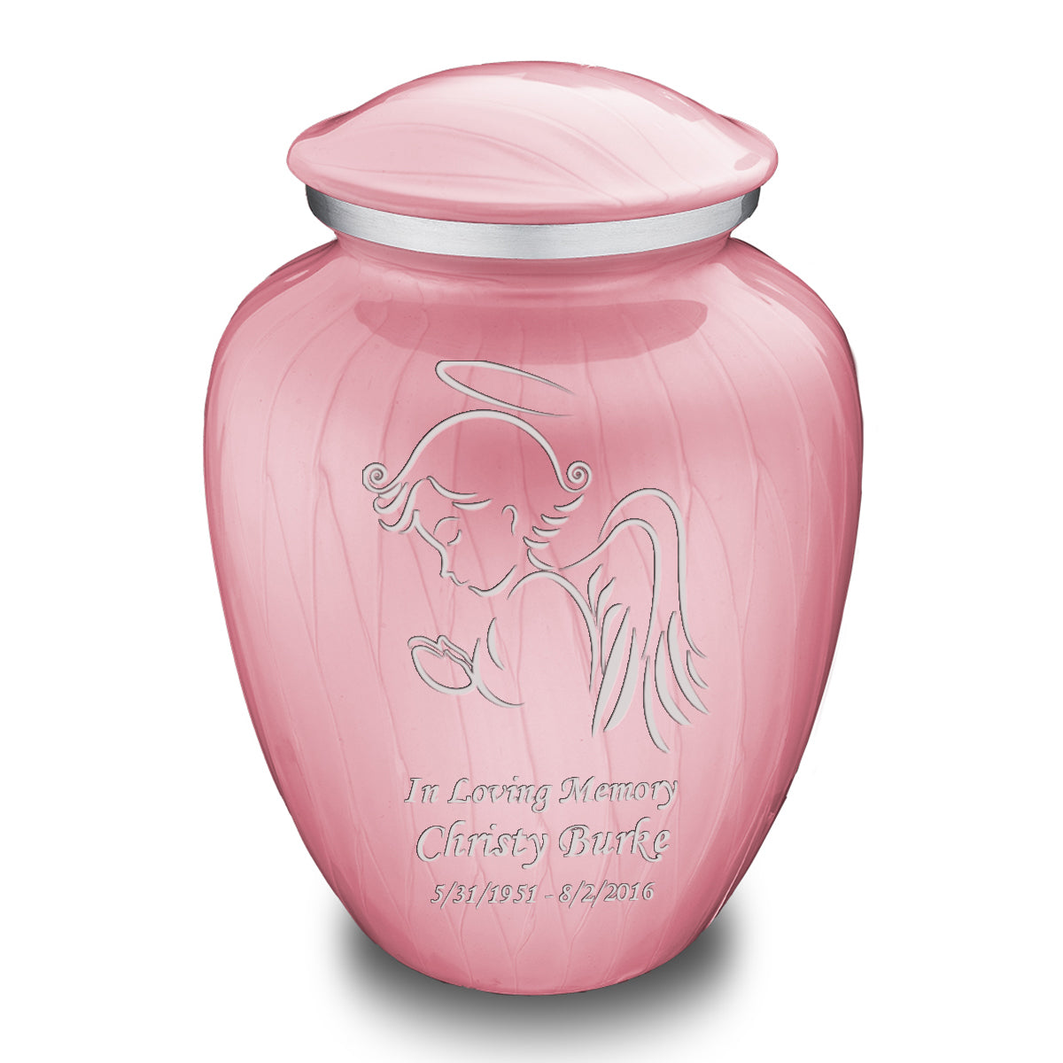 Adult Embrace Pearl Pink Angel Cremation Urn