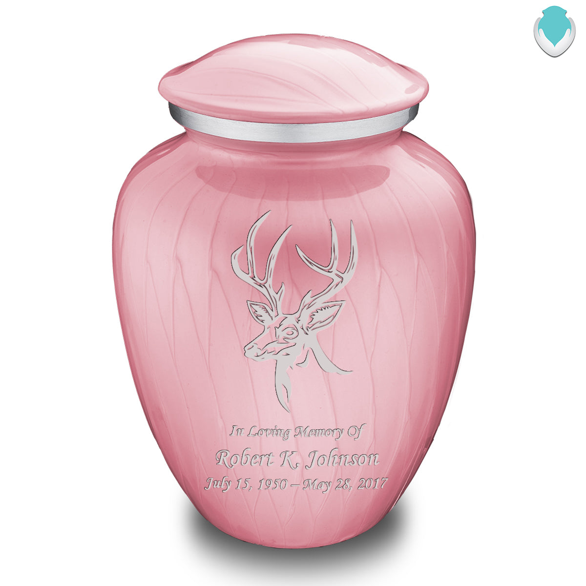 Adult Embrace Pearl Light Pink Deer Cremation Urn