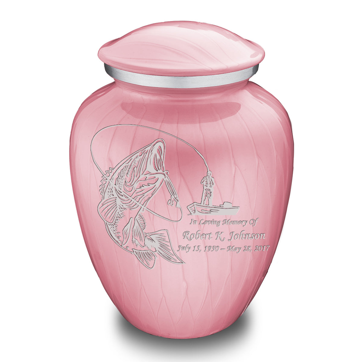 Adult Embrace Pearl Light Pink Fishing Cremation Urn