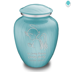 Adult Embrace Pearl Light Blue Angel Cremation Urn