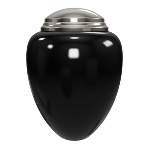 Adult Tribute Black & Shiny Pewter Motorcycle Cremation Urn