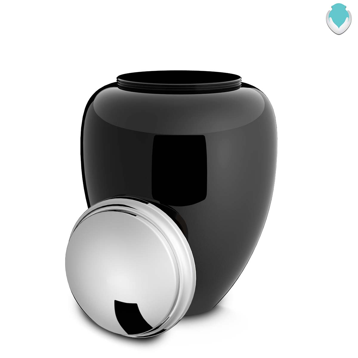 Adult Tribute Black & Shiny Pewter Butterfly Cremation Urn