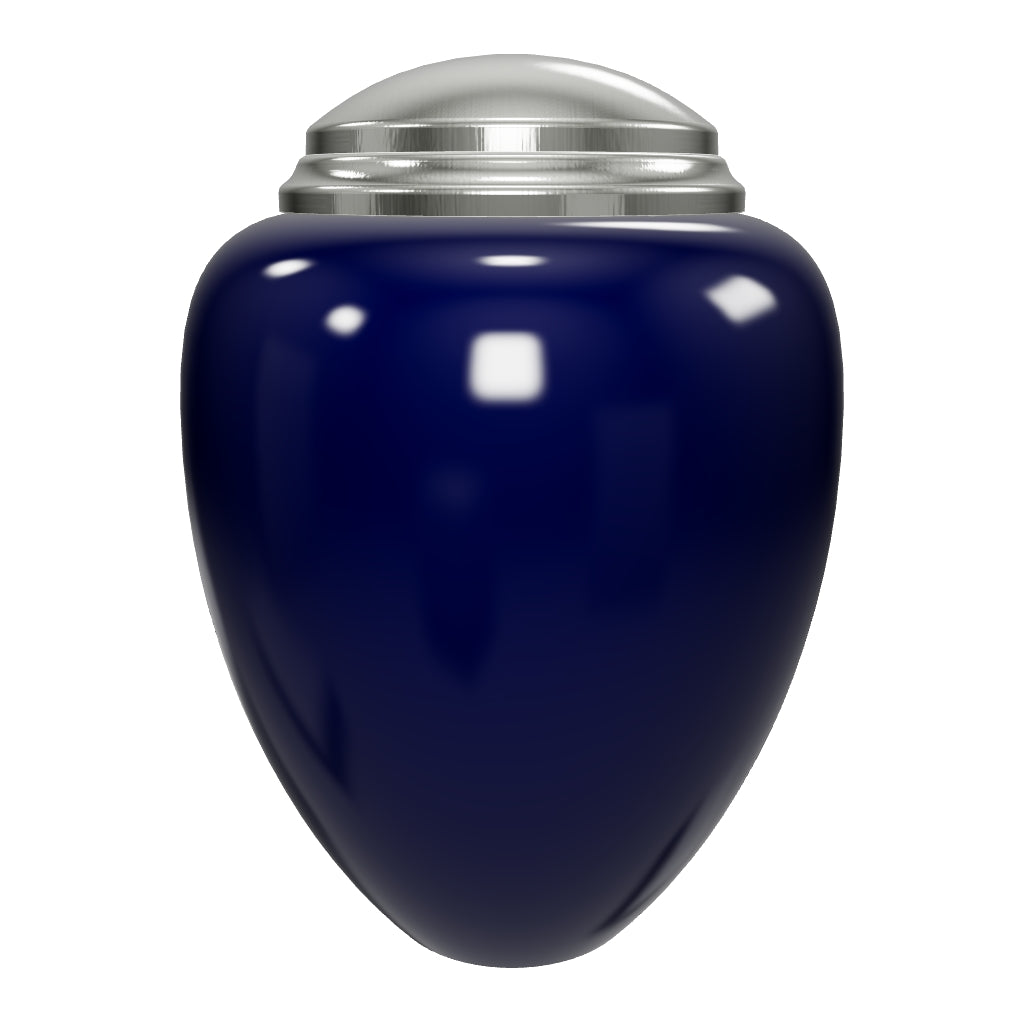 Adult Tribute Navy & Brushed Pewter Motorcycle Cremation Urn