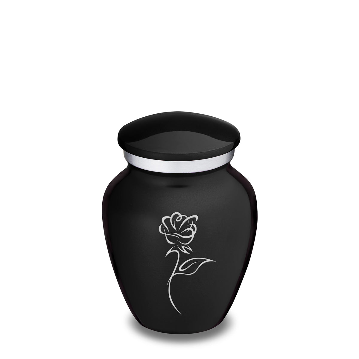 Keepsake Embrace Black Rose Cremation Urn